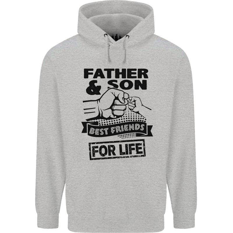 Father & Son Best Friends for Life Mens 80% Cotton Hoodie Sports Grey