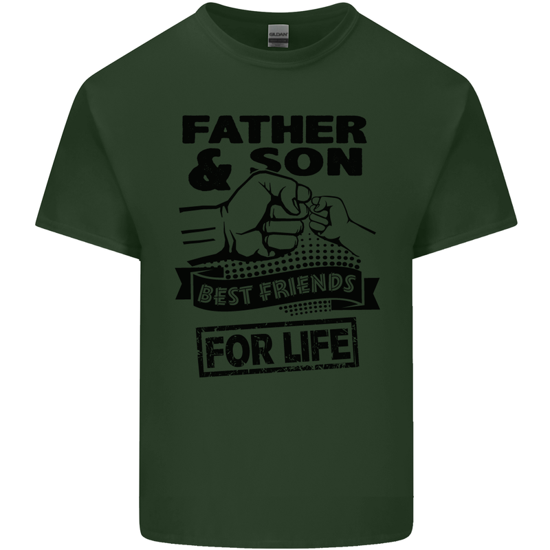 Father & Son Best Friends for Life Mens Cotton T-Shirt Tee Top Forest Green