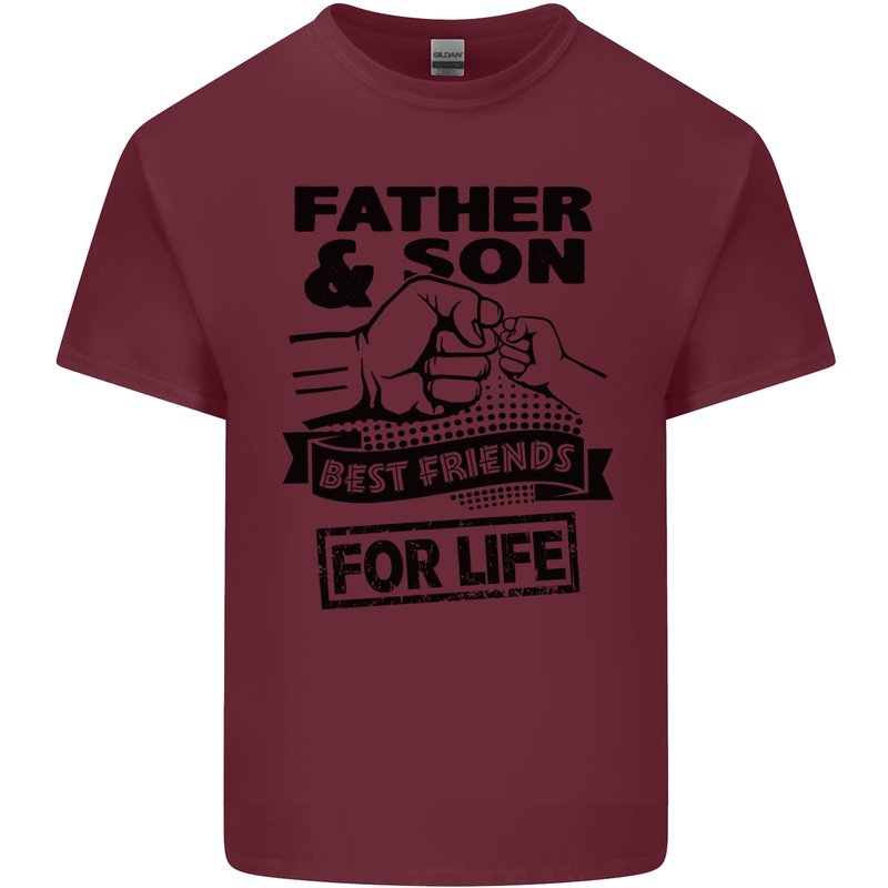 Father & Son Best Friends for Life Mens Cotton T-Shirt Tee Top Maroon