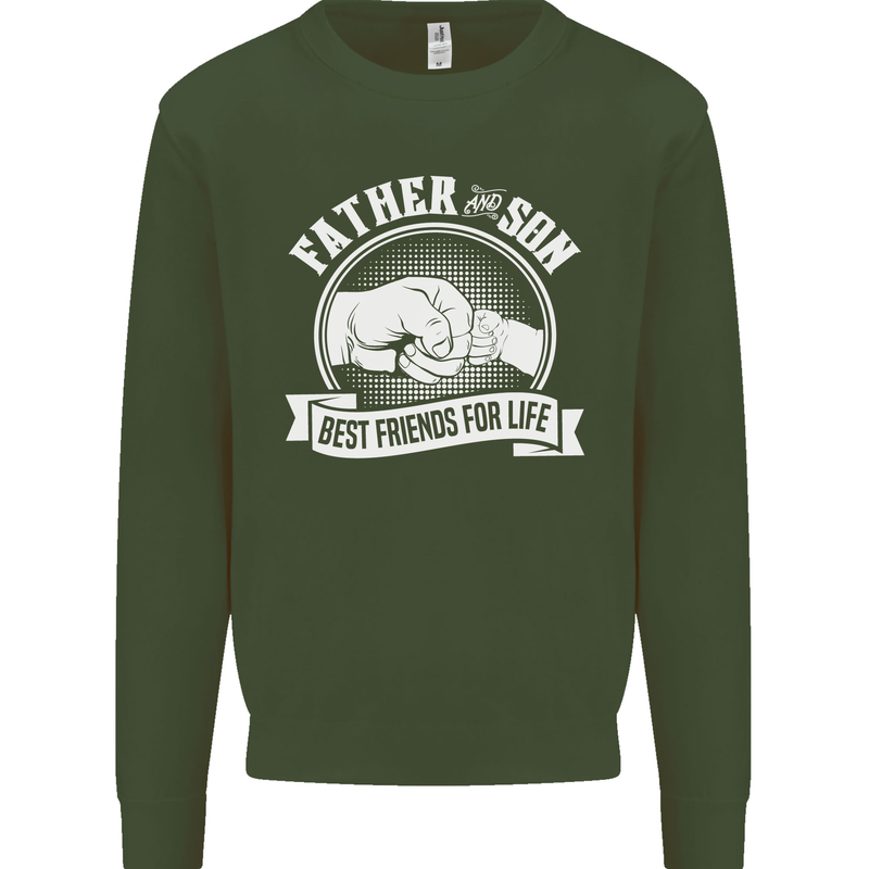 Father & Son Best Friends for Life Mens Sweatshirt Jumper Forest Green