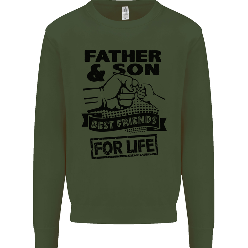 Father & Son Best Friends for Life Mens Sweatshirt Jumper Forest Green
