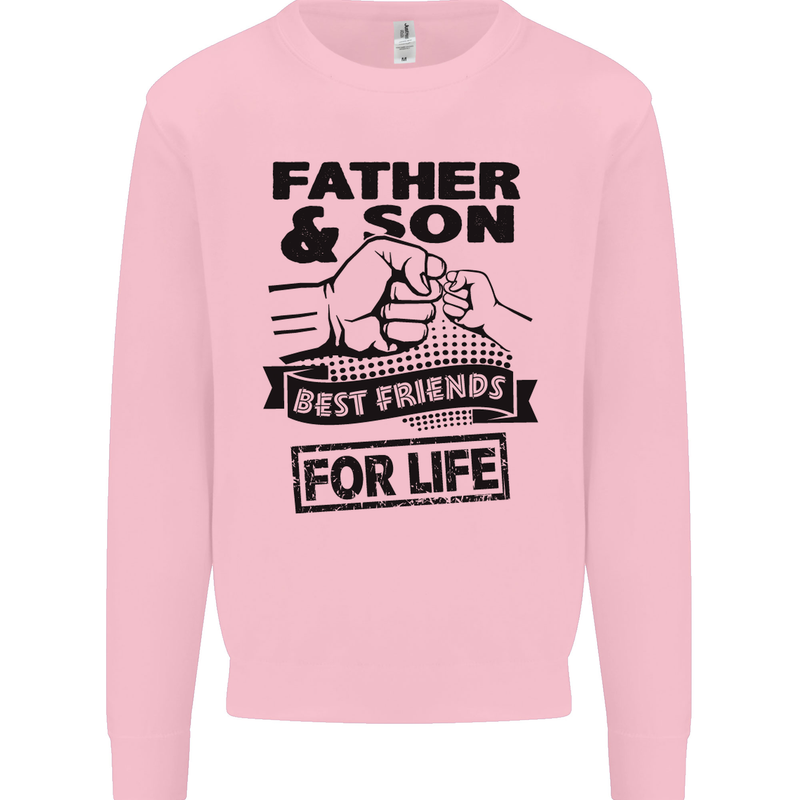 Father & Son Best Friends for Life Mens Sweatshirt Jumper Light Pink