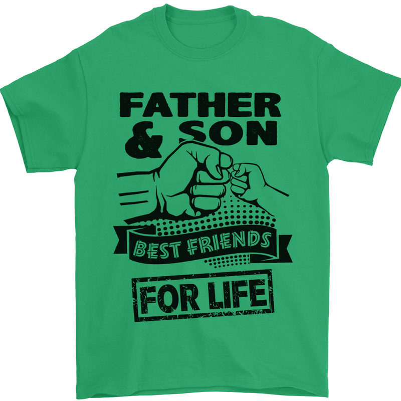 Father & Son Best Friends for Life Mens T-Shirt Cotton Gildan Irish Green