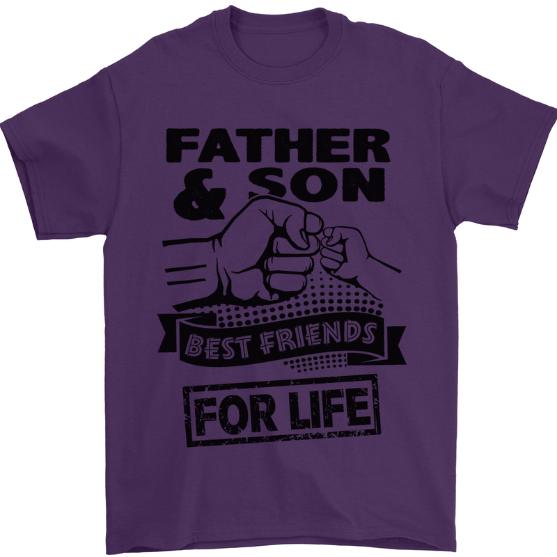 Father & Son Best Friends for Life Mens T-Shirt Cotton Gildan Purple