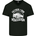 Father & Son Best Friends for Life Mens V-Neck Cotton T-Shirt Black