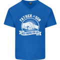 Father & Son Best Friends for Life Mens V-Neck Cotton T-Shirt Royal Blue