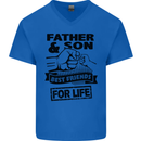 Father & Son Best Friends for Life Mens V-Neck Cotton T-Shirt Royal Blue