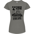 Father & Son Best Friends for Life Womens Petite Cut T-Shirt Charcoal