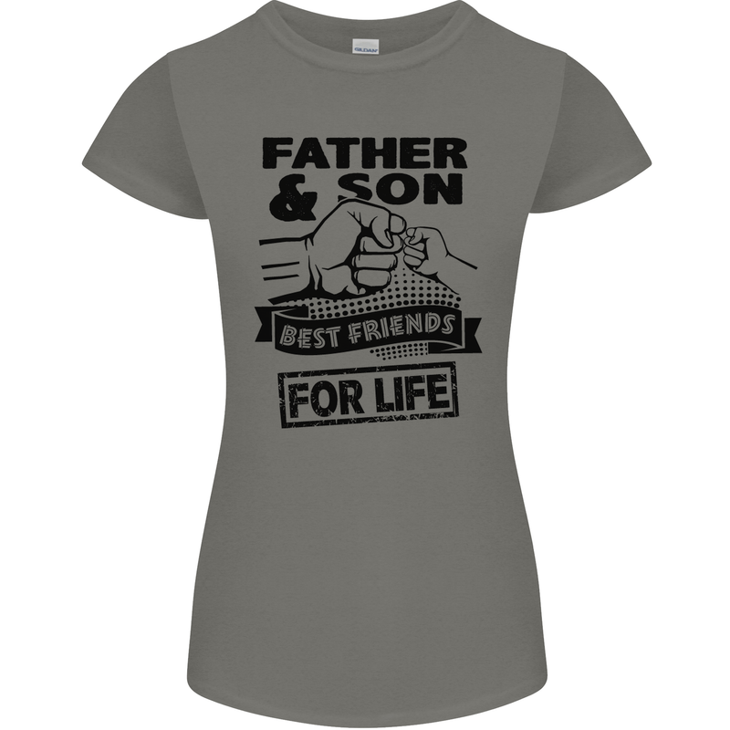Father & Son Best Friends for Life Womens Petite Cut T-Shirt Charcoal