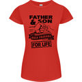 Father & Son Best Friends for Life Womens Petite Cut T-Shirt Red