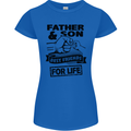 Father & Son Best Friends for Life Womens Petite Cut T-Shirt Royal Blue