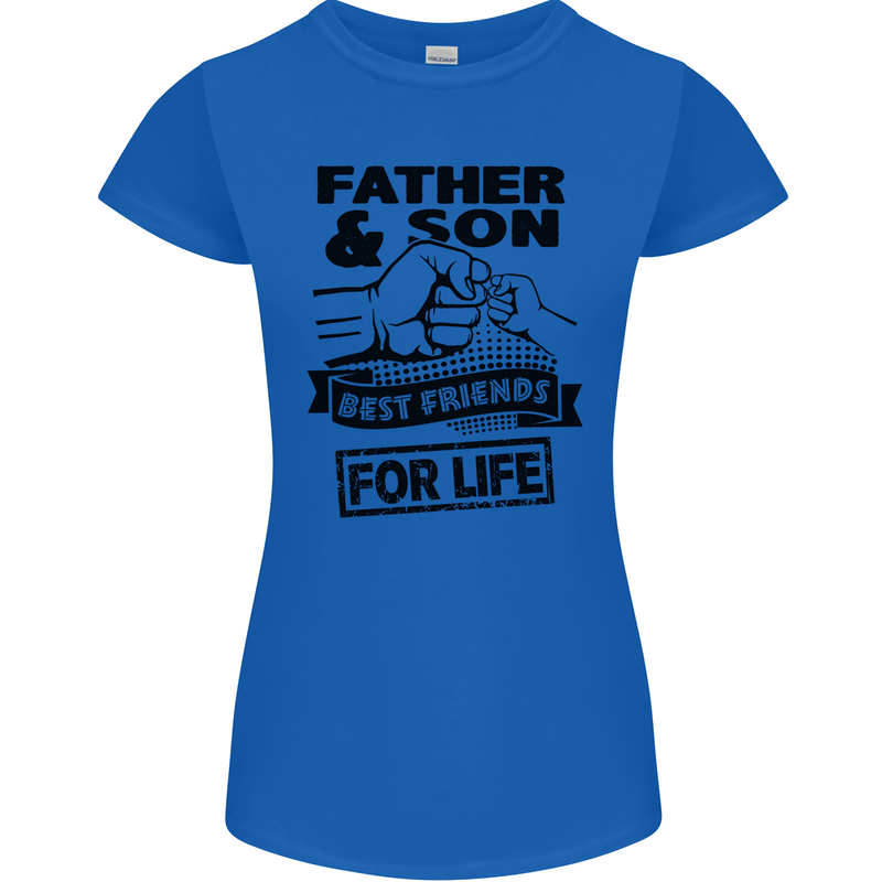 Father & Son Best Friends for Life Womens Petite Cut T-Shirt Royal Blue