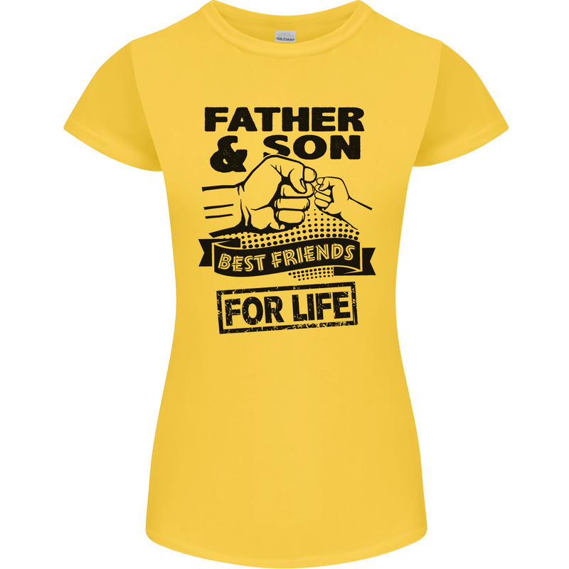 Father & Son Best Friends for Life Womens Petite Cut T-Shirt Yellow