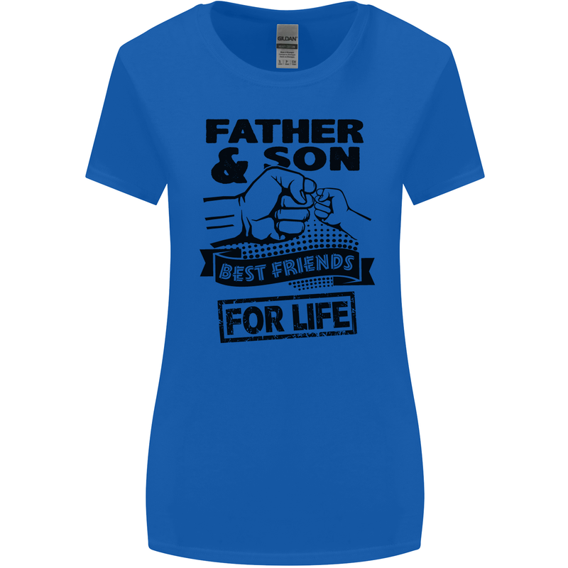 Father & Son Best Friends for Life Womens Wider Cut T-Shirt Royal Blue