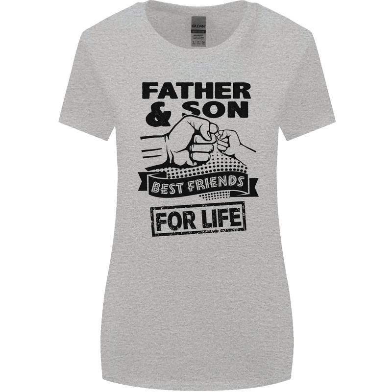 Father & Son Best Friends for Life Womens Wider Cut T-Shirt Sports Grey