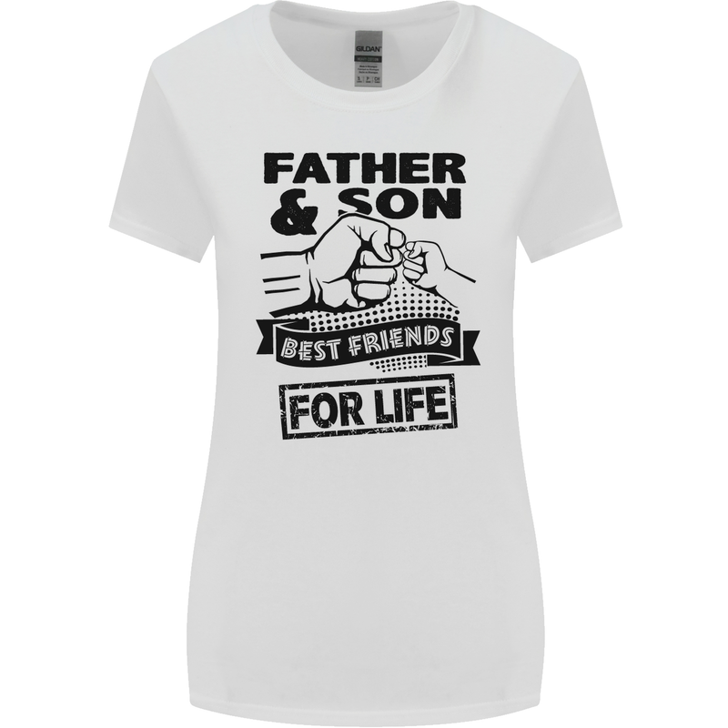 Father & Son Best Friends for Life Womens Wider Cut T-Shirt White