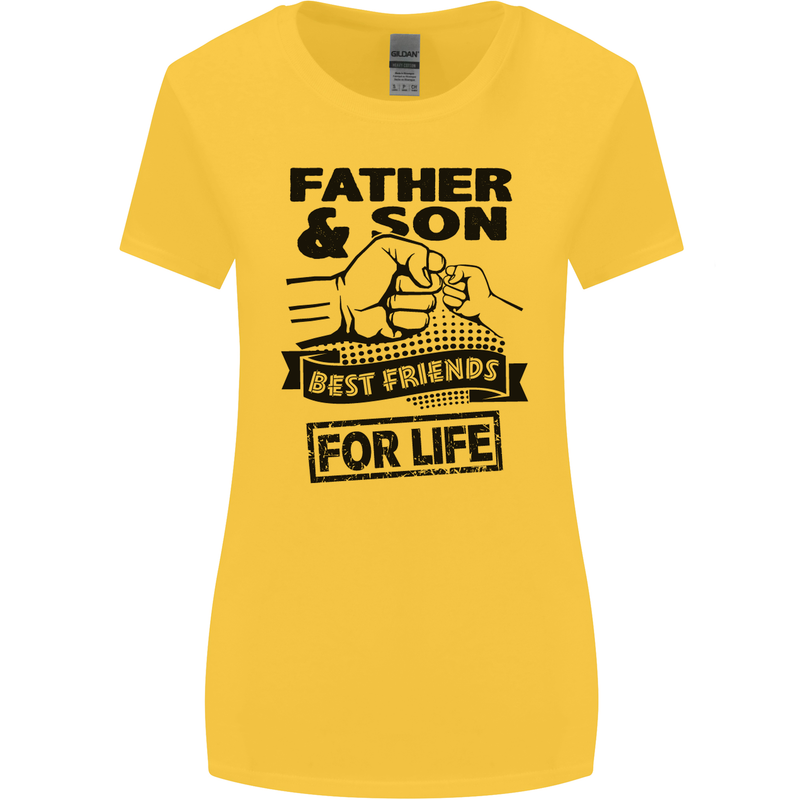 Father & Son Best Friends for Life Womens Wider Cut T-Shirt Yellow