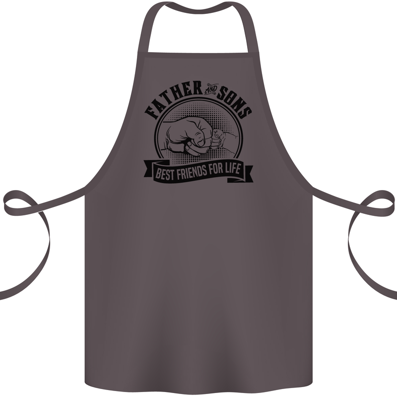 Father & Sons Best Friends Father's Day Cotton Apron 100% Organic Dark Grey