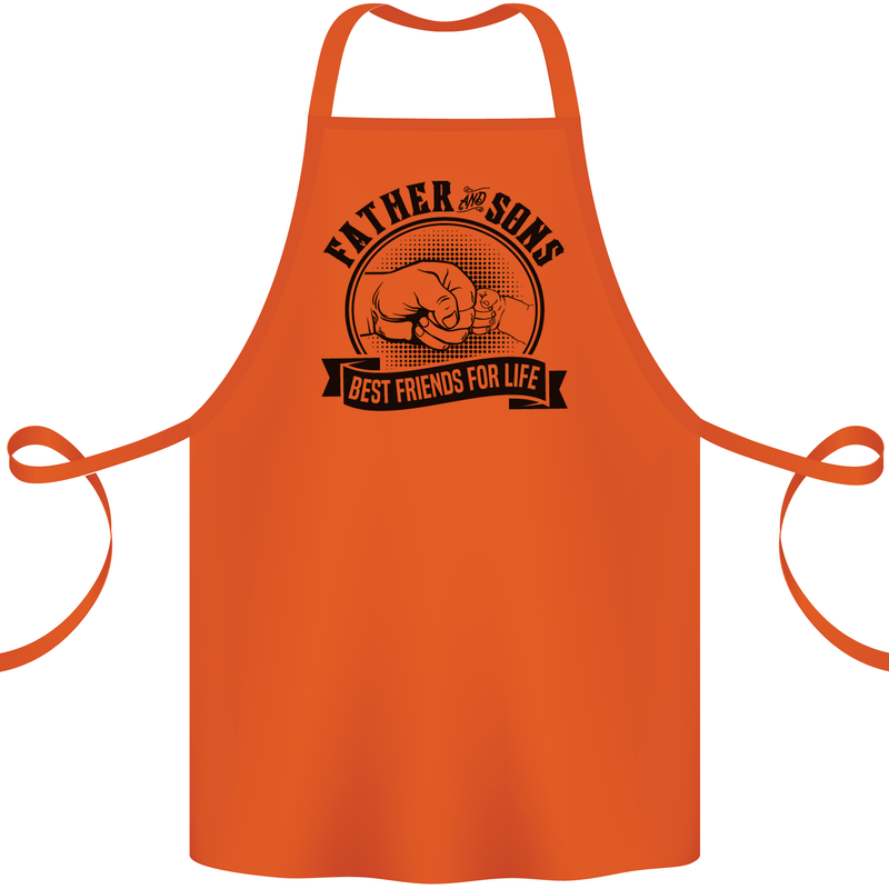 Father & Sons Best Friends Father's Day Cotton Apron 100% Organic Orange