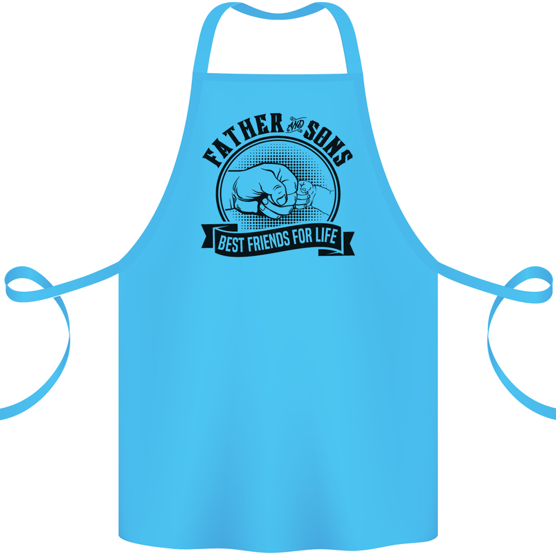 Father & Sons Best Friends Father's Day Cotton Apron 100% Organic Turquoise