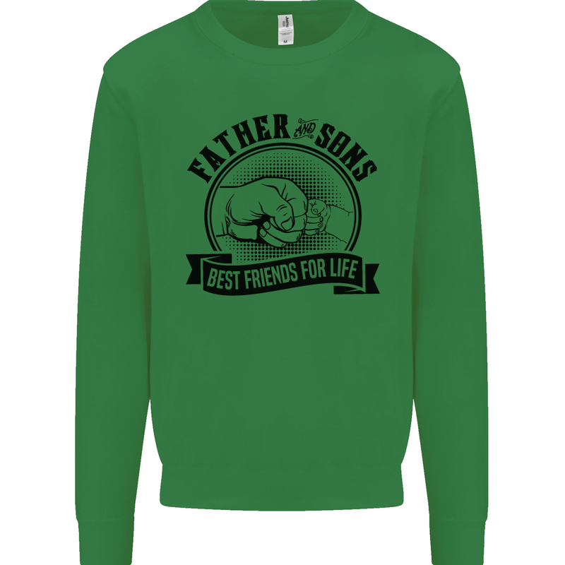 Father & Sons Best Friends Father's Day Kids Sweatshirt Jumper Irish Green