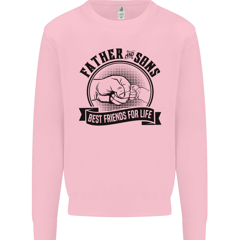 Father & Sons Best Friends Father's Day Kids Sweatshirt Jumper Light Pink