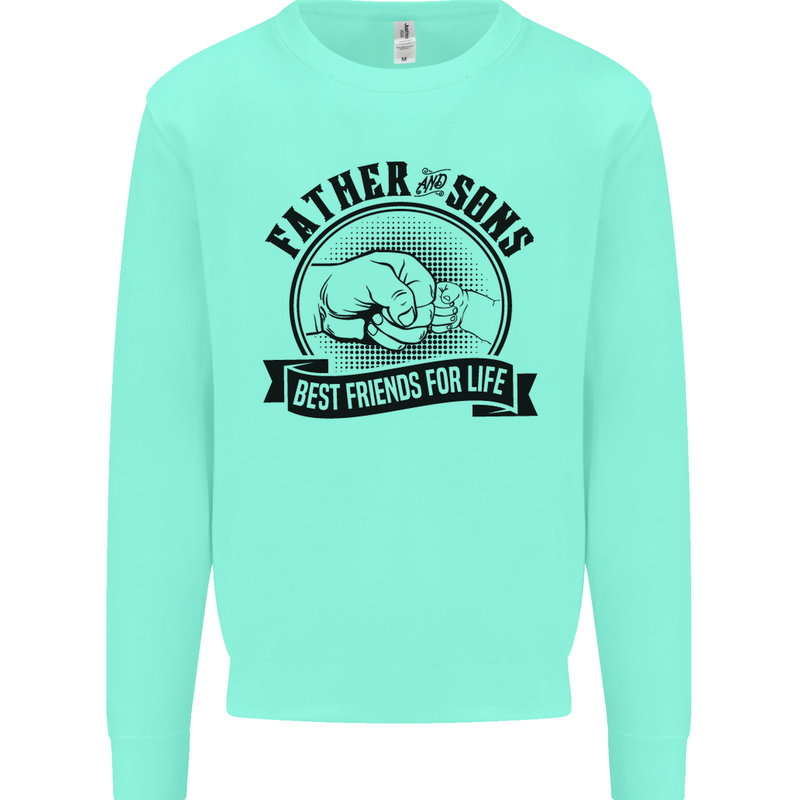 Father & Sons Best Friends Father's Day Kids Sweatshirt Jumper Peppermint