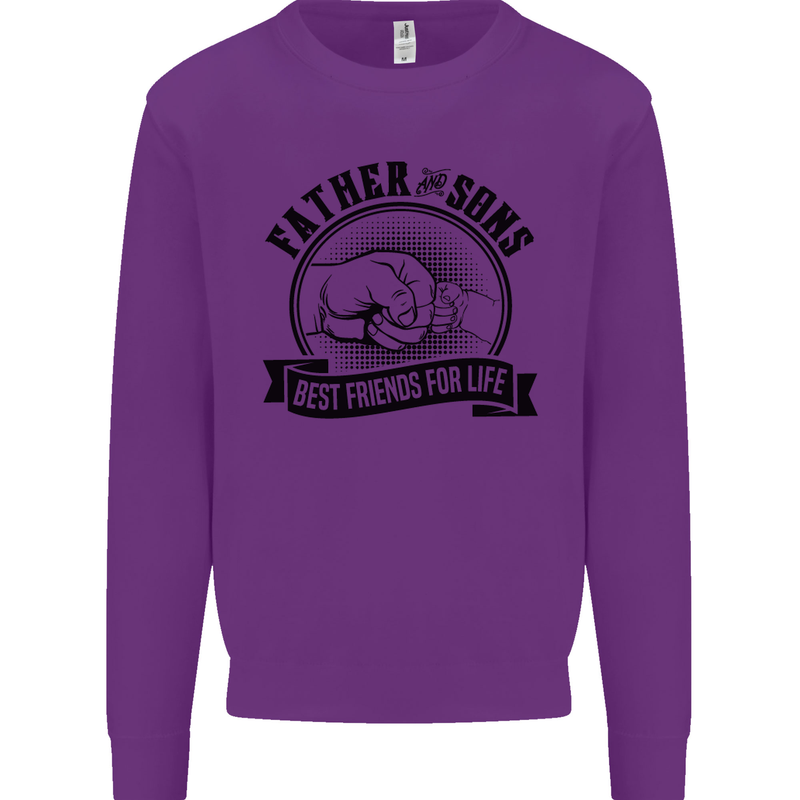Father & Sons Best Friends Father's Day Kids Sweatshirt Jumper Purple