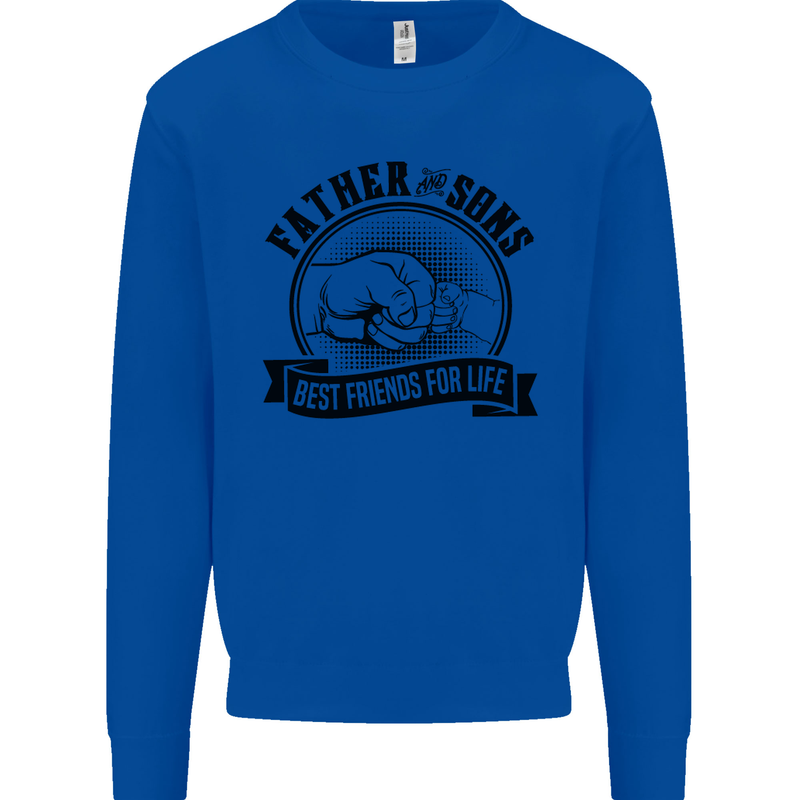 Father & Sons Best Friends Father's Day Kids Sweatshirt Jumper Royal Blue