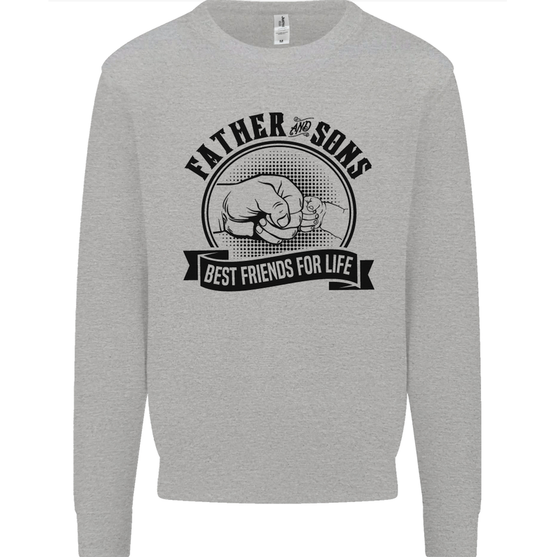 Father & Sons Best Friends Father's Day Kids Sweatshirt Jumper Sports Grey