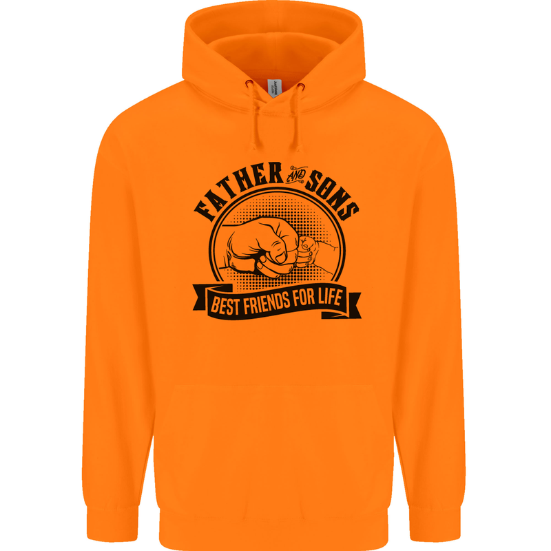 Father & Sons Best Friends Father's Day Mens 80% Cotton Hoodie Orange