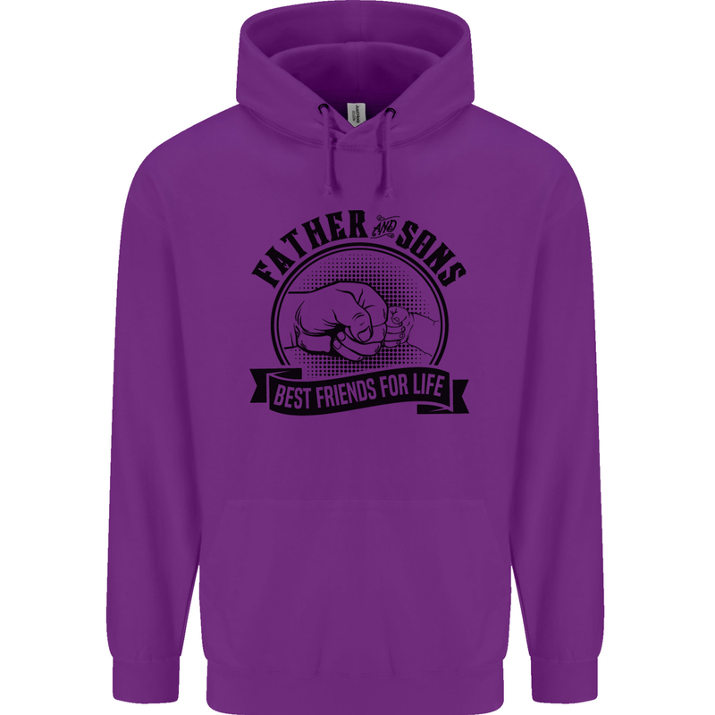Father & Sons Best Friends Father's Day Mens 80% Cotton Hoodie Purple