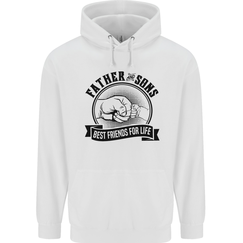 Father & Sons Best Friends Father's Day Mens 80% Cotton Hoodie White
