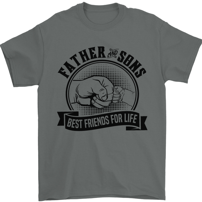 Father & Sons Best Friends Father's Day Mens T-Shirt Cotton Gildan Charcoal