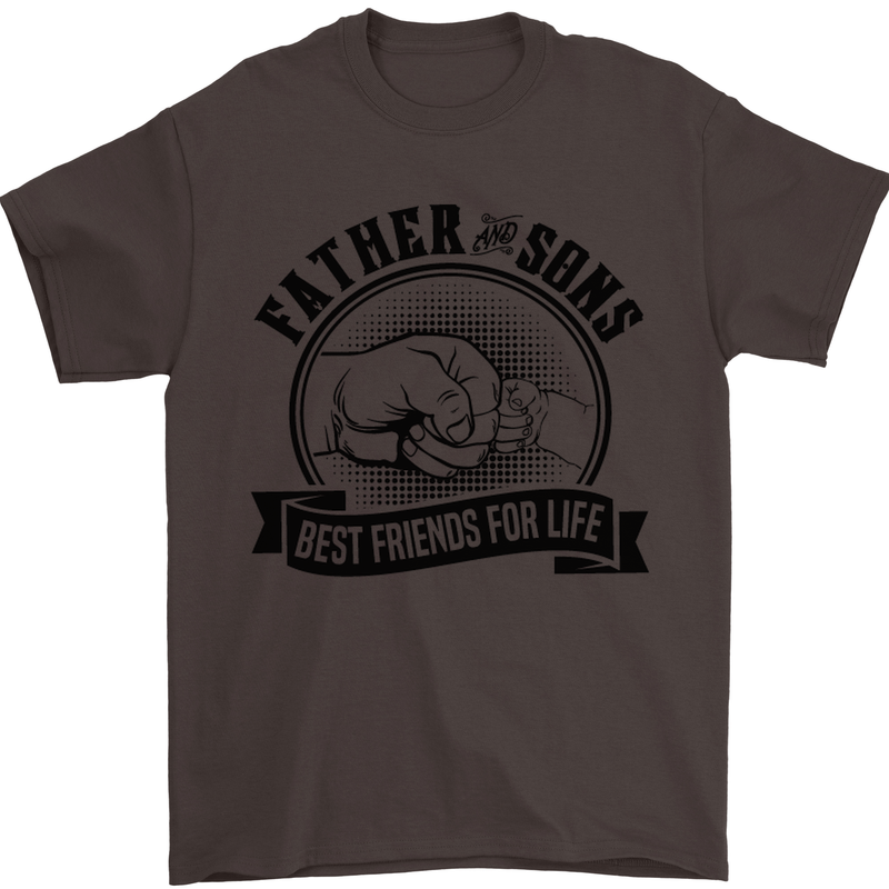 Father & Sons Best Friends Father's Day Mens T-Shirt Cotton Gildan Dark Chocolate