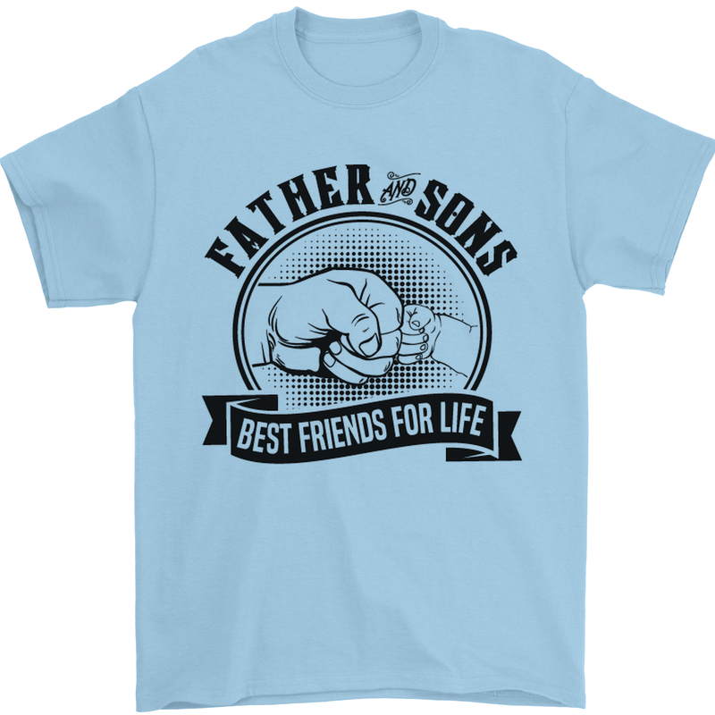 Father & Sons Best Friends Father's Day Mens T-Shirt Cotton Gildan Light Blue