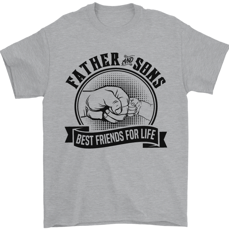 Father & Sons Best Friends Father's Day Mens T-Shirt Cotton Gildan Sports Grey