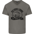 Father & Sons Best Friends Father's Day Mens V-Neck Cotton T-Shirt Charcoal