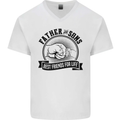Father & Sons Best Friends Father's Day Mens V-Neck Cotton T-Shirt White