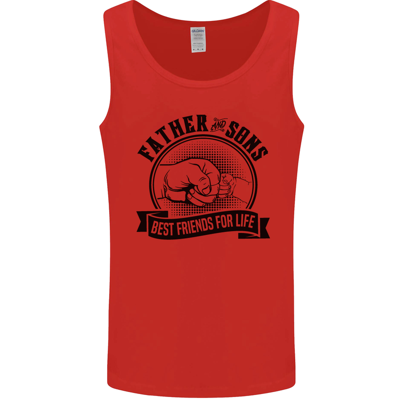 Father & Sons Best Friends Father's Day Mens Vest Tank Top Red