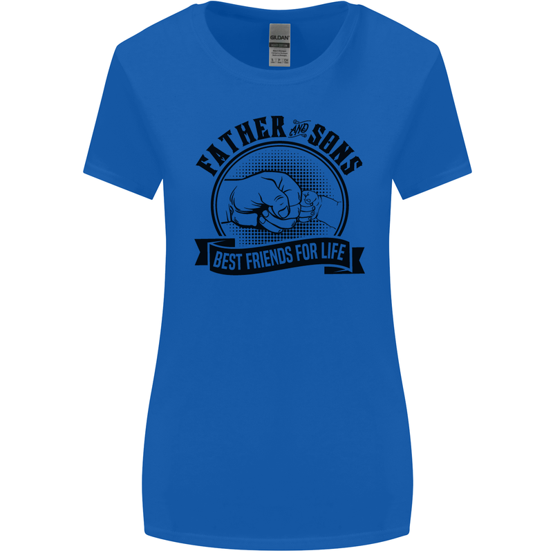 Father & Sons Best Friends Father's Day Womens Wider Cut T-Shirt Royal Blue