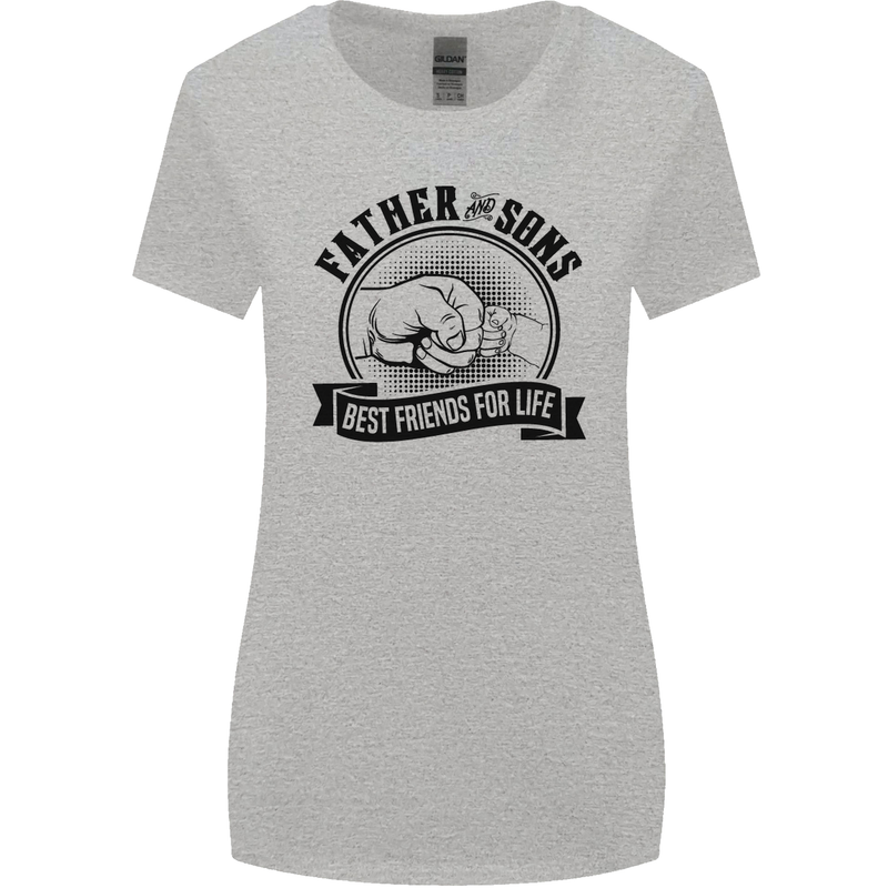 Father & Sons Best Friends Father's Day Womens Wider Cut T-Shirt Sports Grey