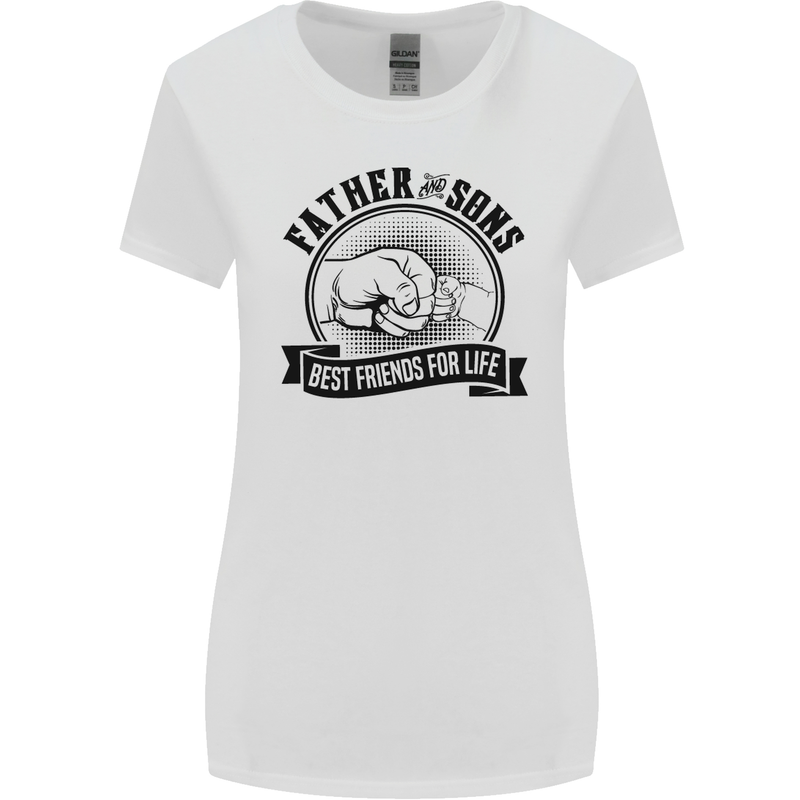 Father & Sons Best Friends Father's Day Womens Wider Cut T-Shirt White