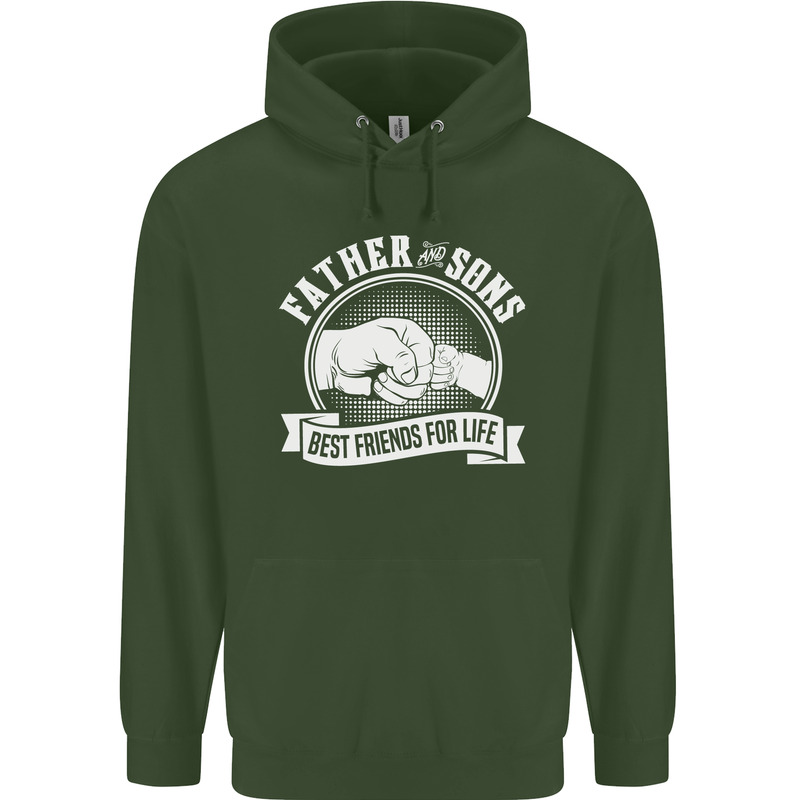 Father & Sons Best Friends for Life Childrens Kids Hoodie Forest Green