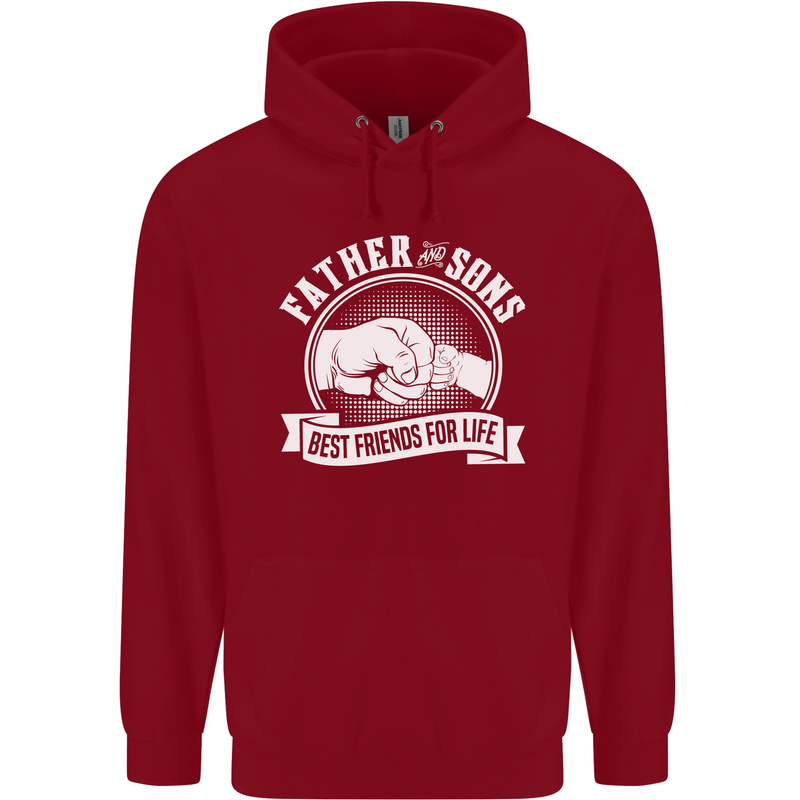 Father & Sons Best Friends for Life Childrens Kids Hoodie Red