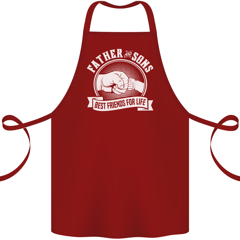 Father & Sons Best Friends for Life Cotton Apron 100% Organic Maroon