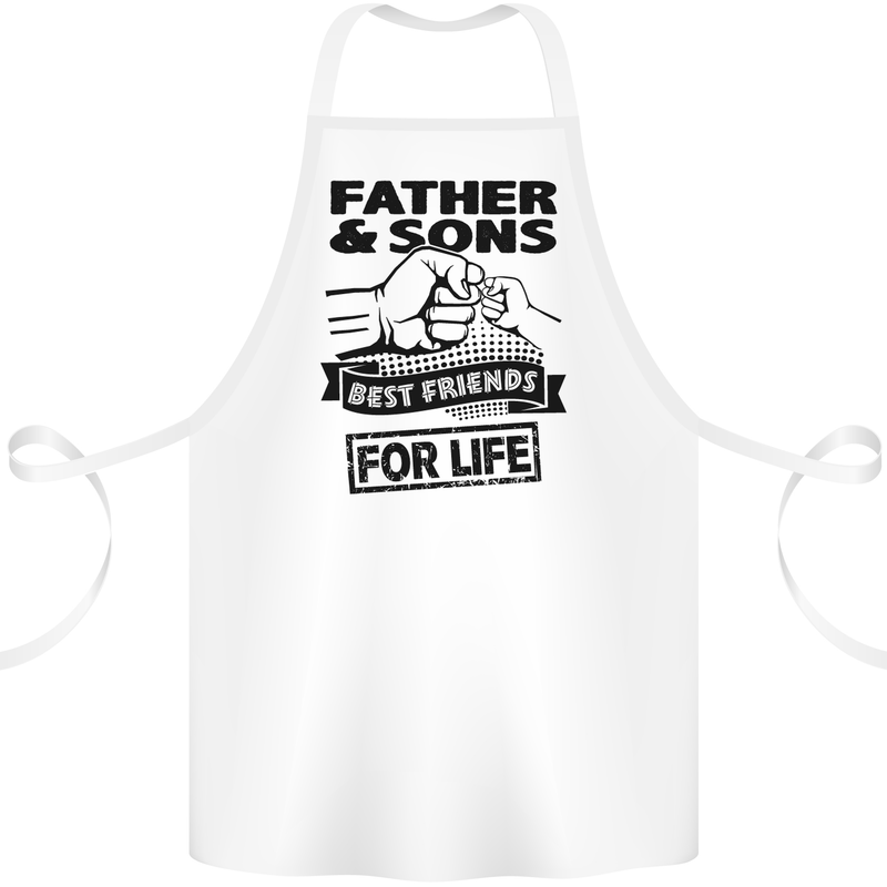 Father & Sons Best Friends for Life Cotton Apron 100% Organic White