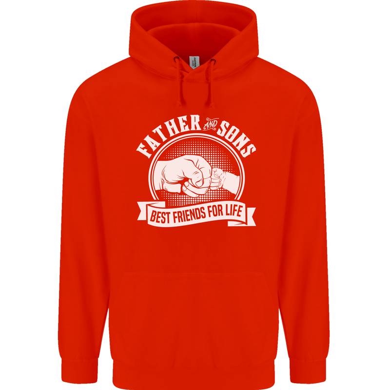 Father & Sons Best Friends for Life Mens 80% Cotton Hoodie Bright Red