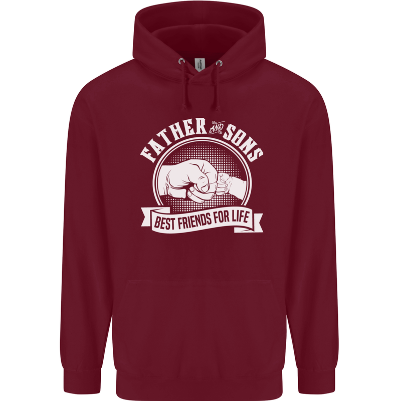Father & Sons Best Friends for Life Mens 80% Cotton Hoodie Maroon