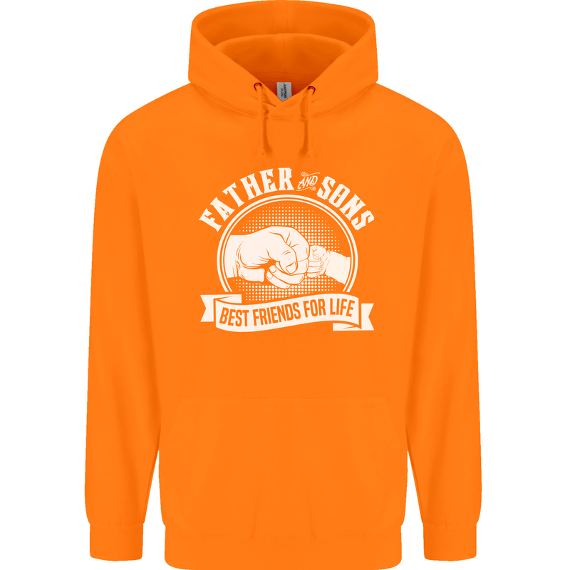 Father & Sons Best Friends for Life Mens 80% Cotton Hoodie Orange